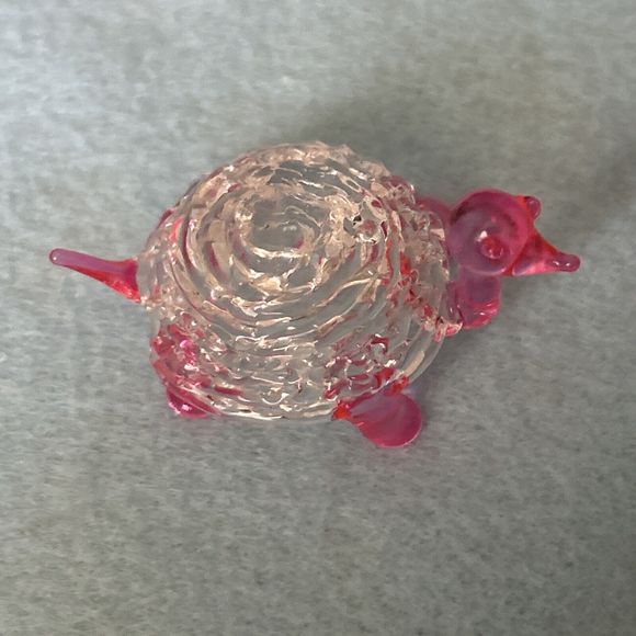 Unmarked Other - Miniature Hand Spun Glass Quirky Turtle Figurine Art Glass 2" Tall Vinta…